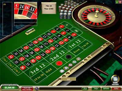 cran d'un jeu de roulette en ligne